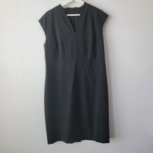 talbots black Tailored Sharkskin Sheath Dress size 14